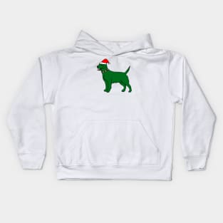 Green Christmas Dog Kids Hoodie